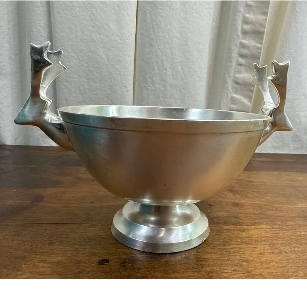 Crate and Barrel Metal Small Reindeer Candy Snack Bowl Christmas Holiday India